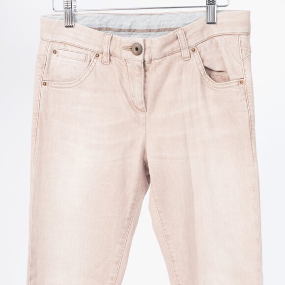 Brunello Cucinelli Light-Brown Washed Stretch-Denim Skinny Jeans - Picture 3 of 13